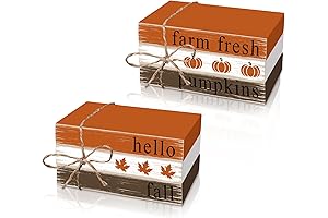 Whaline Fall Wood Book Stacks Autumn Tabletop Decoration