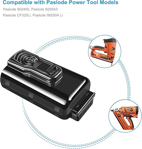 Miniatura 2 de Bonacell Paquete de 2 baterías de repuesto de iones de litio de 7.4 V 3500 mAh compatibles con baterías Paslode 902654 902600 916000 902400 B20543