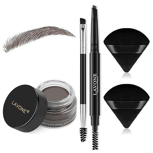 Kit de maquillaje de lápiz de cejas para maquillaje de cejas, kit de maquillaje de cejas con lápiz de cejas impermeable, pomada de cejas, soplo de