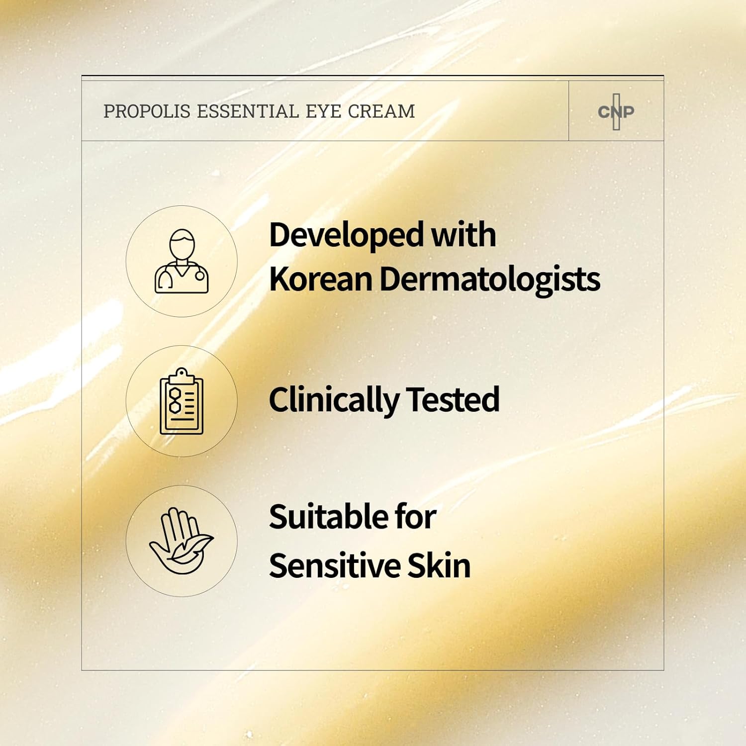 CNP Propolis Eye Cream (1.7 fl.oz / 50ml) - Nourishing Eye Cream with Propolis Extract, Ceramide, Lightweight Cream Texture, Firming Wrinkles, Gifts for Women, Korean Skin Care - Image 3
