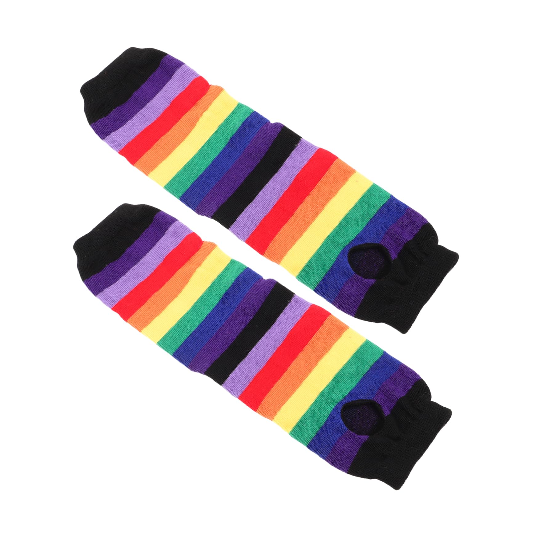 SHERCHPRY Arms Sleeves Fashionable Knitted Gloves Long Arm Gloves Rainbow Stripes for Party