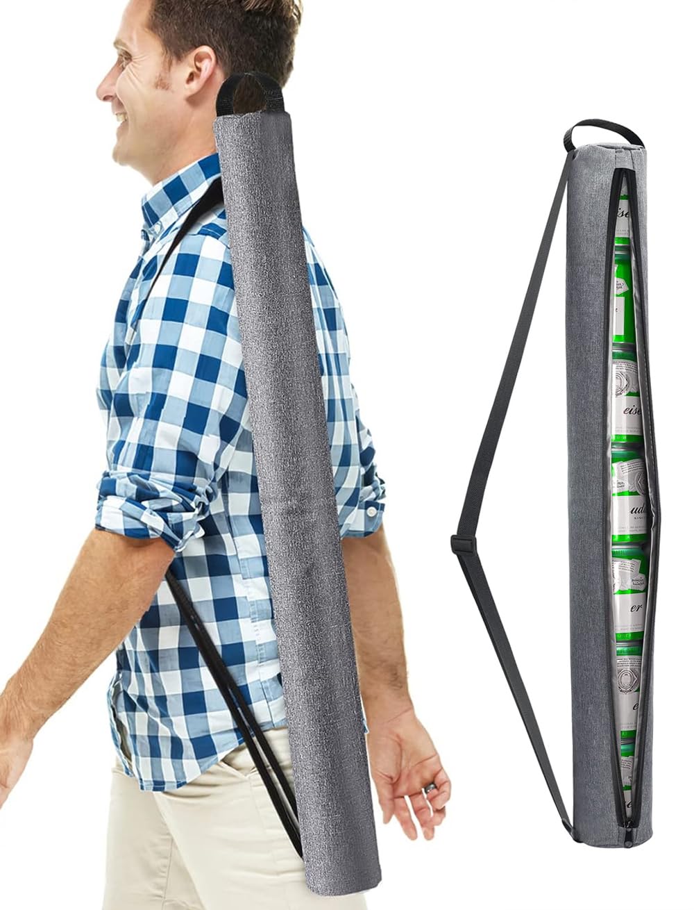 Beer Sleeve for Golf Bag, 7-Can Insulated Cooler Sleeve, Leakproof Beverage Storage Case, Keeps Canned Beverages Cold While On The Golf Course - Fits in Most Golf Bags Styles & Types