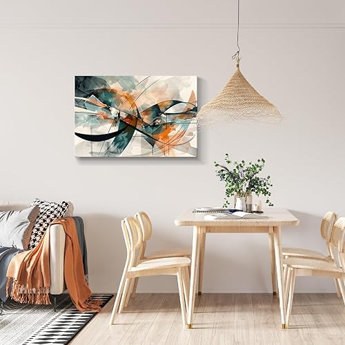 Miniatura 683 de Lienzo artístico para pared, pinturas de arte abstracto, fantasía azul, grafiti colorido sobre fondo blanco; decoración artística moderna para sala