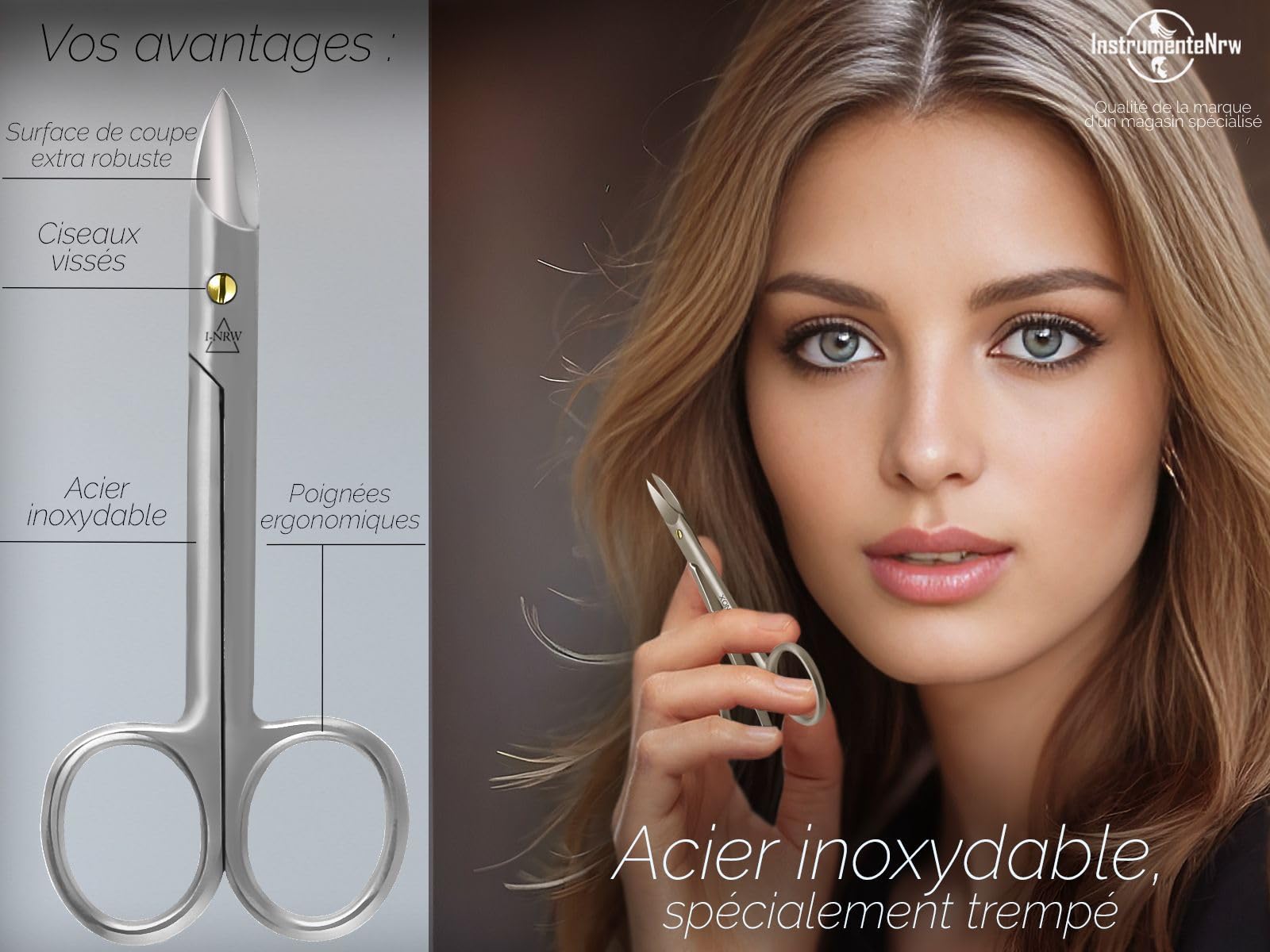 Ciseaux à ongles pour les pieds Acier inoxydable Manucure Pédicure avec lame incurvée tranchante pour le soin des pieds 10,5 cm