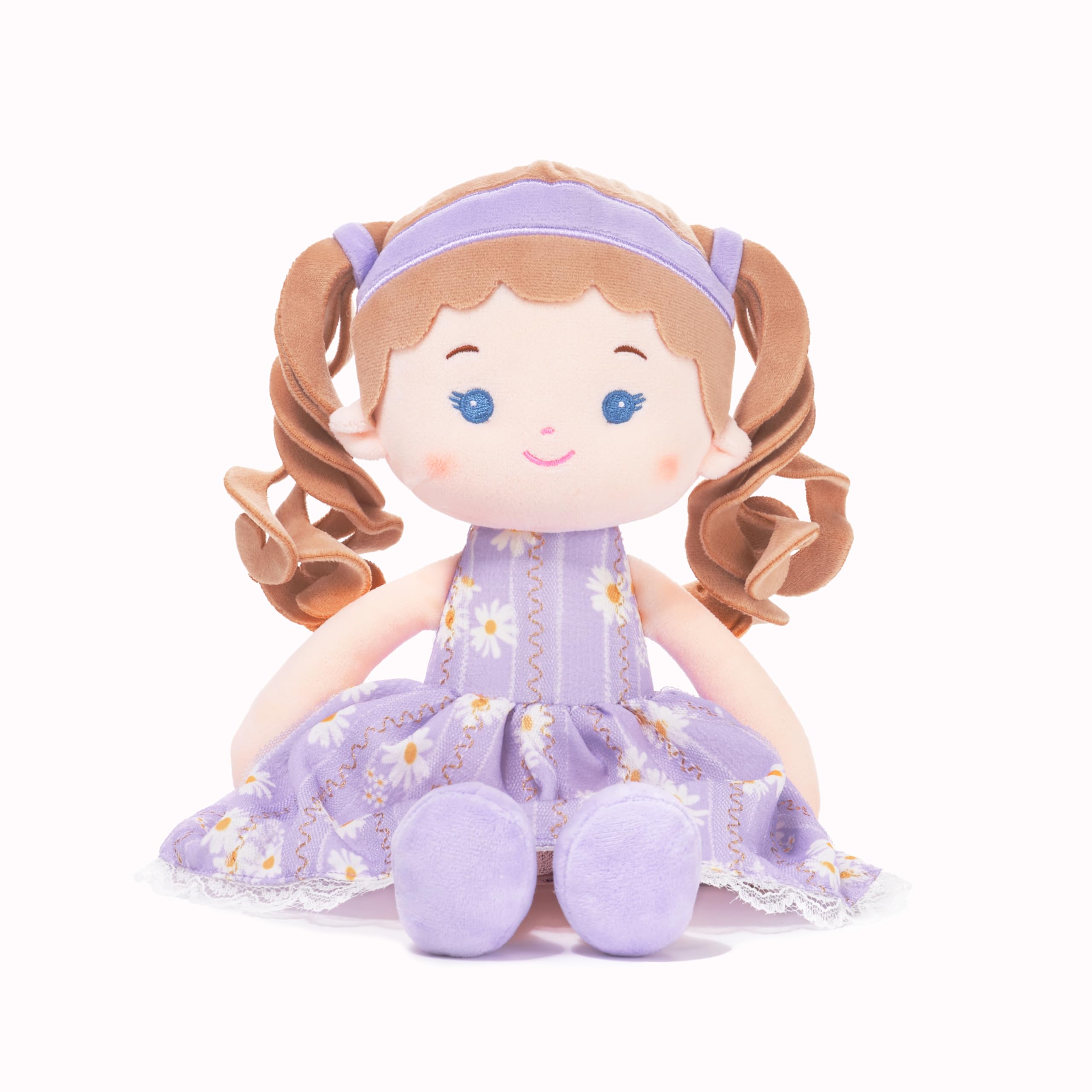 LeyaDoll Soft Baby Doll Toys for Girls (12''), My First Baby Rag Doll, Birthday Gift for 1 & 2 Year Old Girl, Toddler Plush Doll Toy-Mini-Violetta-Girl-Purple