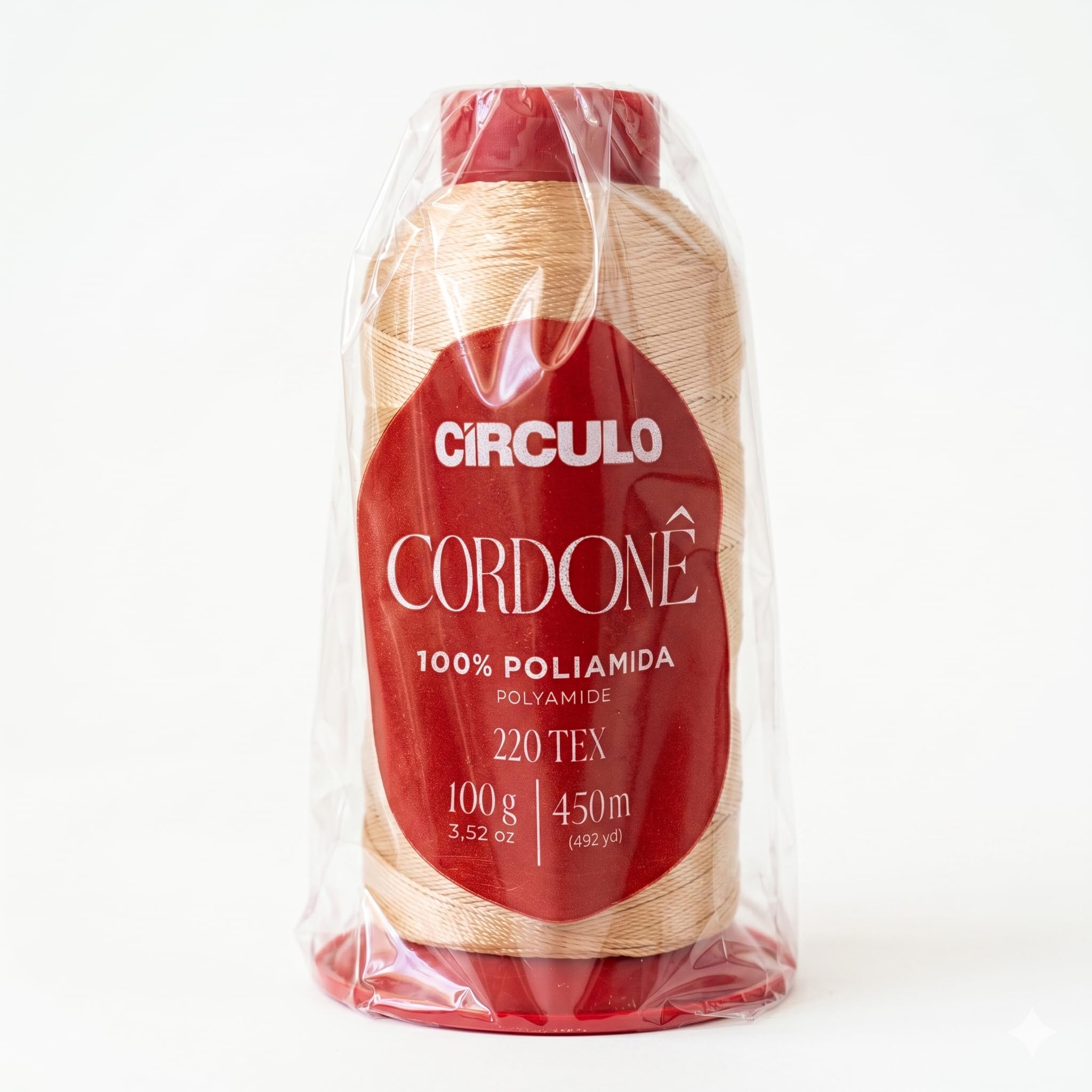 Hilo Cordoné Círculo 100% Poliamida para Crochet y Tejido – 100g 450m – Hilo Brillante Suave y Resistente para Bikinis, Bolsos, Ropa y Manualidades (7031)