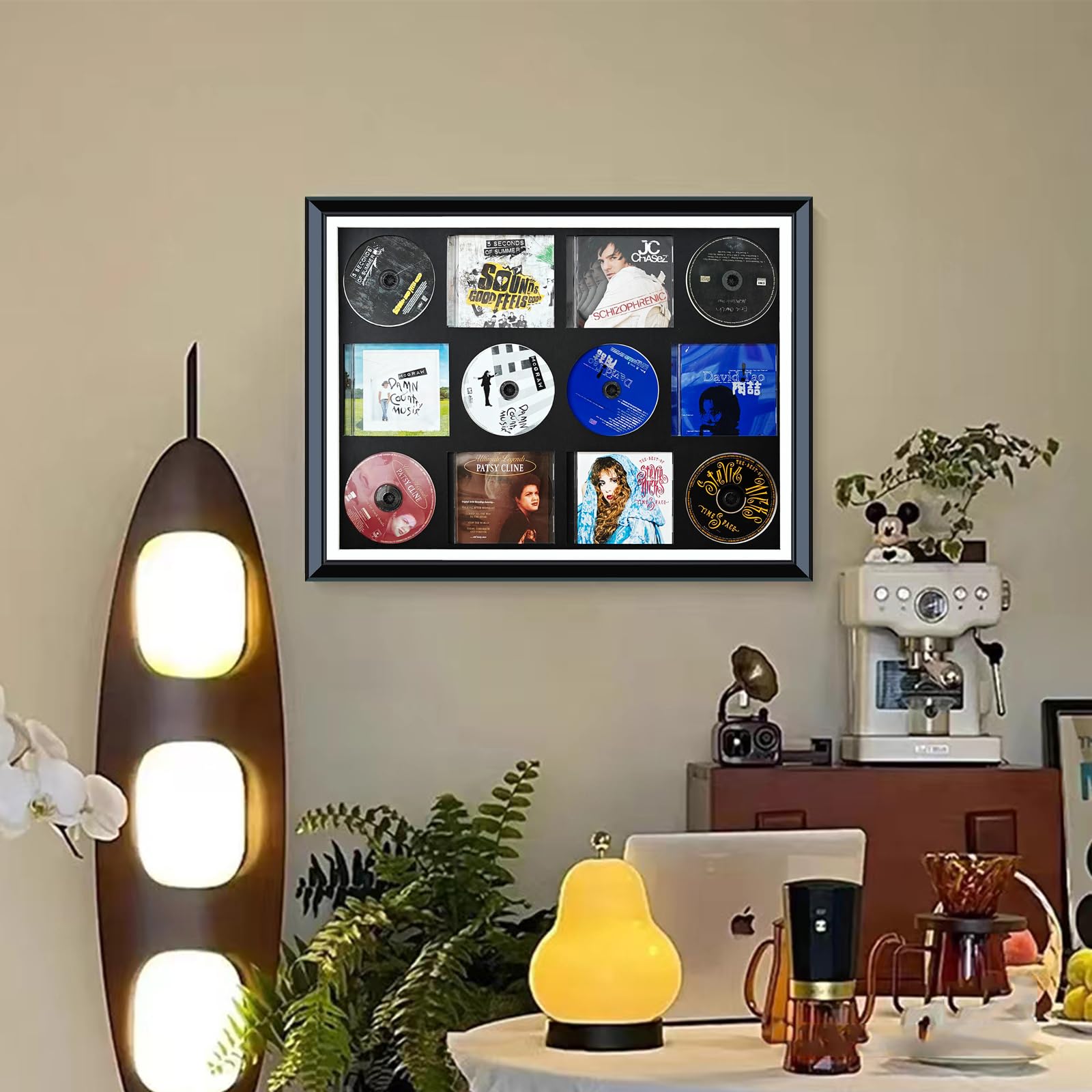 Supporto per DVD, cornice per display CD/DVD, cornice per display Signe Dalbum, regalo per la visualizzazione della copertina, decorazione per la casa amante della musica, arte multi media da