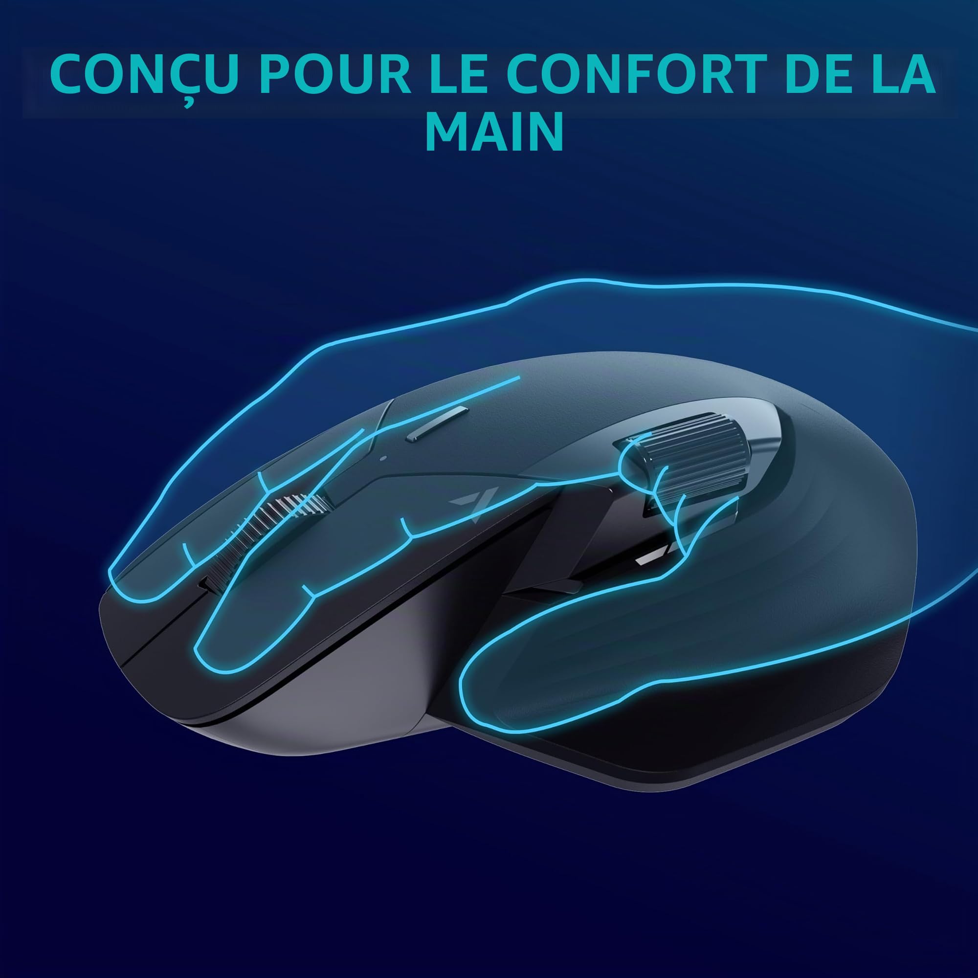 Rapoo VT0PRO Souris de Jeu sans Fil Haute Performance 2,4 GHz avec capteur Optique 26000 DPI accélération 50 G, 650 IPS, jusqu'à 160 h d'autonomie, PC/Mac - Noir