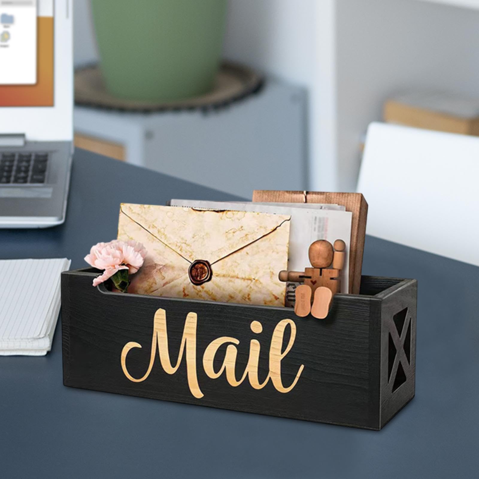 Enakshi® Wood Mail Organizer Multipurpose Decorative Black Wall Mounted or Countertop|Home & Garden | Home D?©cor | Key & Letter Holders-image-13