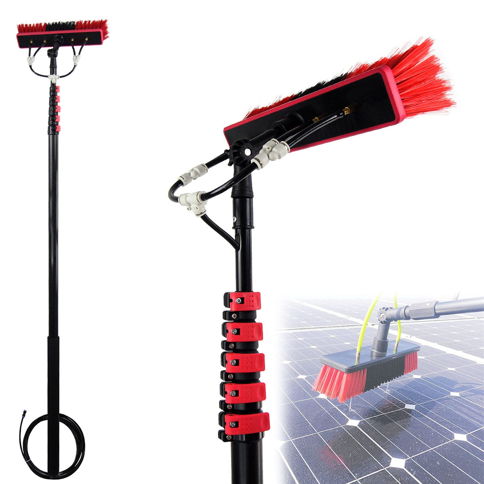WXPGFEQ Window Cleaning Brush,Water Fed Telesbrush Cleaning Photovoltaic and Solar Panels Washing Set Equipment Extension Pole Cleaning for Trucks Windows/30Ft/9M