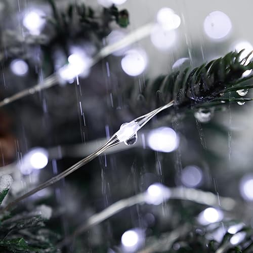 Miniatura 4 de Guirnalda de luces solares para exteriores, 200 pies, 600 luces LED, impermeables, 8 modos, botón para exteriores, para patio, jardín, patio, árbol,