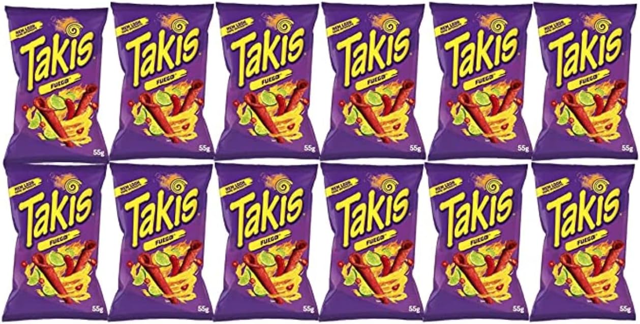 Takis Fuego Crisps 55g (Pack of 12)