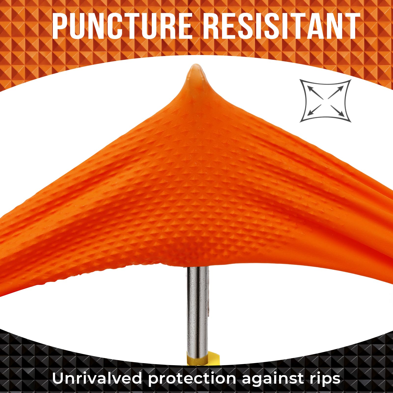 ANBOSON Guantes desechables de nitrilo de 10 mil, guantes mecánicos resistentes, textura de diamante elevada, color naranja grueso, paquete de 100 unidades, talla M