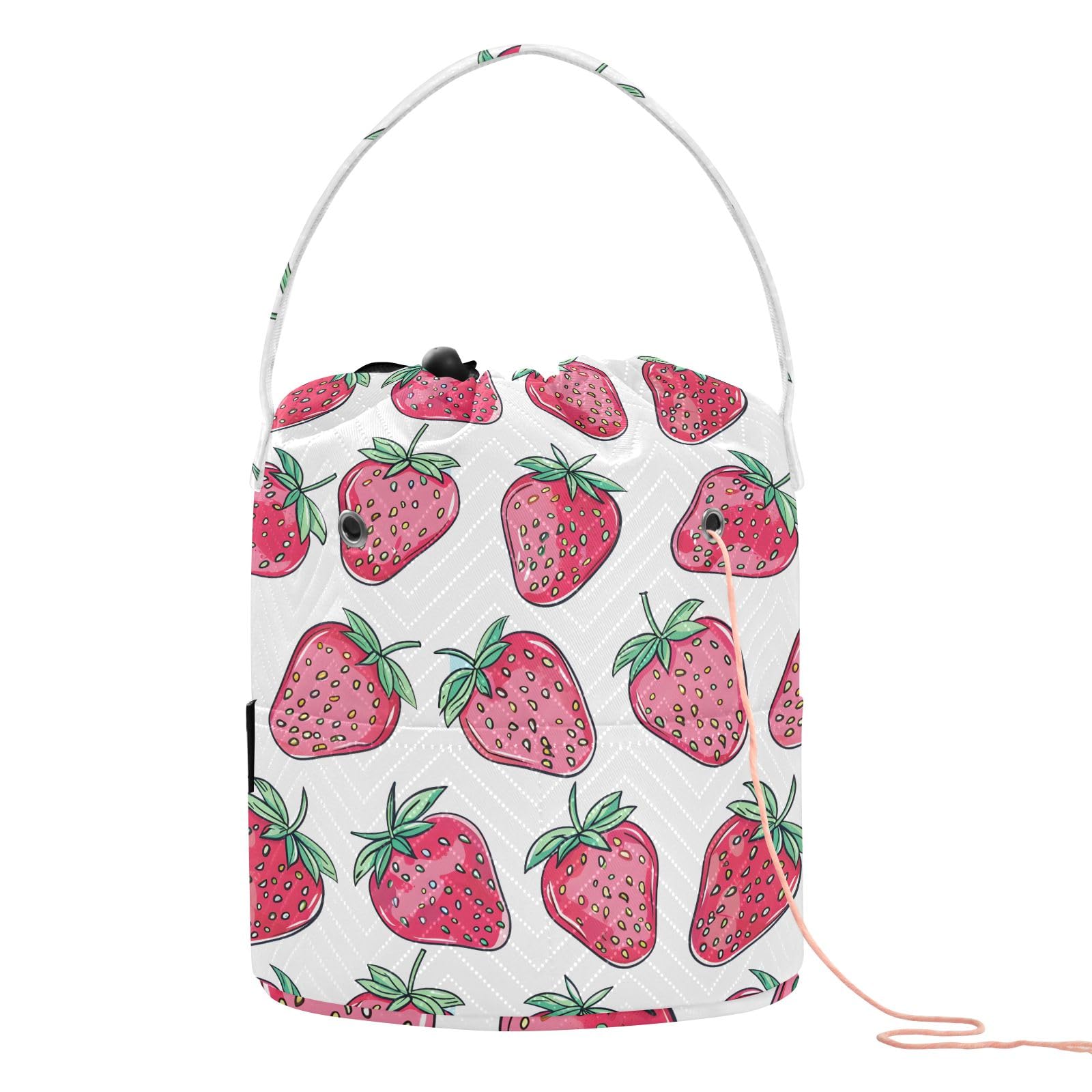 Yarn Storage Bag Small Crochet Bag Knitting Bag Organizer Strawberry 1 Yarn Bags for Crocheting Basket