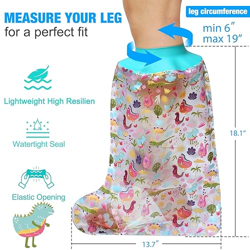 Miniatura 2 de Funda de fundición 100% impermeable para patas de ducha para niños, fundas reutilizables para pies después de la cirugía, protector de pies