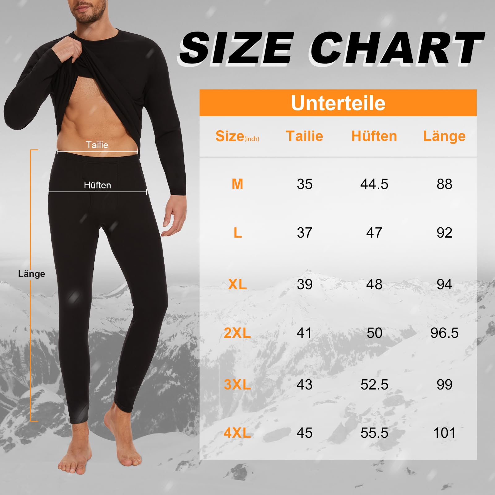 AKKQHH Caleçon thermique pour homme - Long et chaud - Sous-vêtements thermiques pour l'hiver - Sous-vêtements de ski en polaire - Sous-vêtements fonctionnels