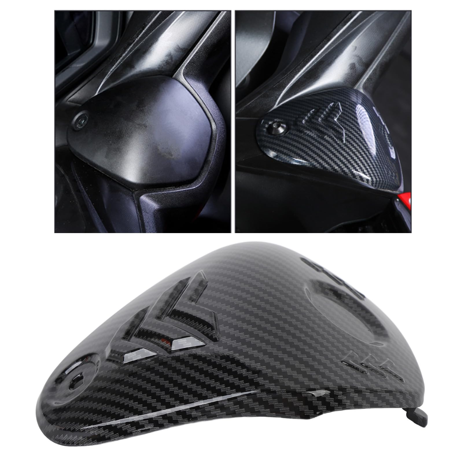 Cubierta Central Superior del Manillar de la Motocicleta Patrón de Fibra de Carbono Resistente a los Arañazos para XMAX 300 2017 a 2022