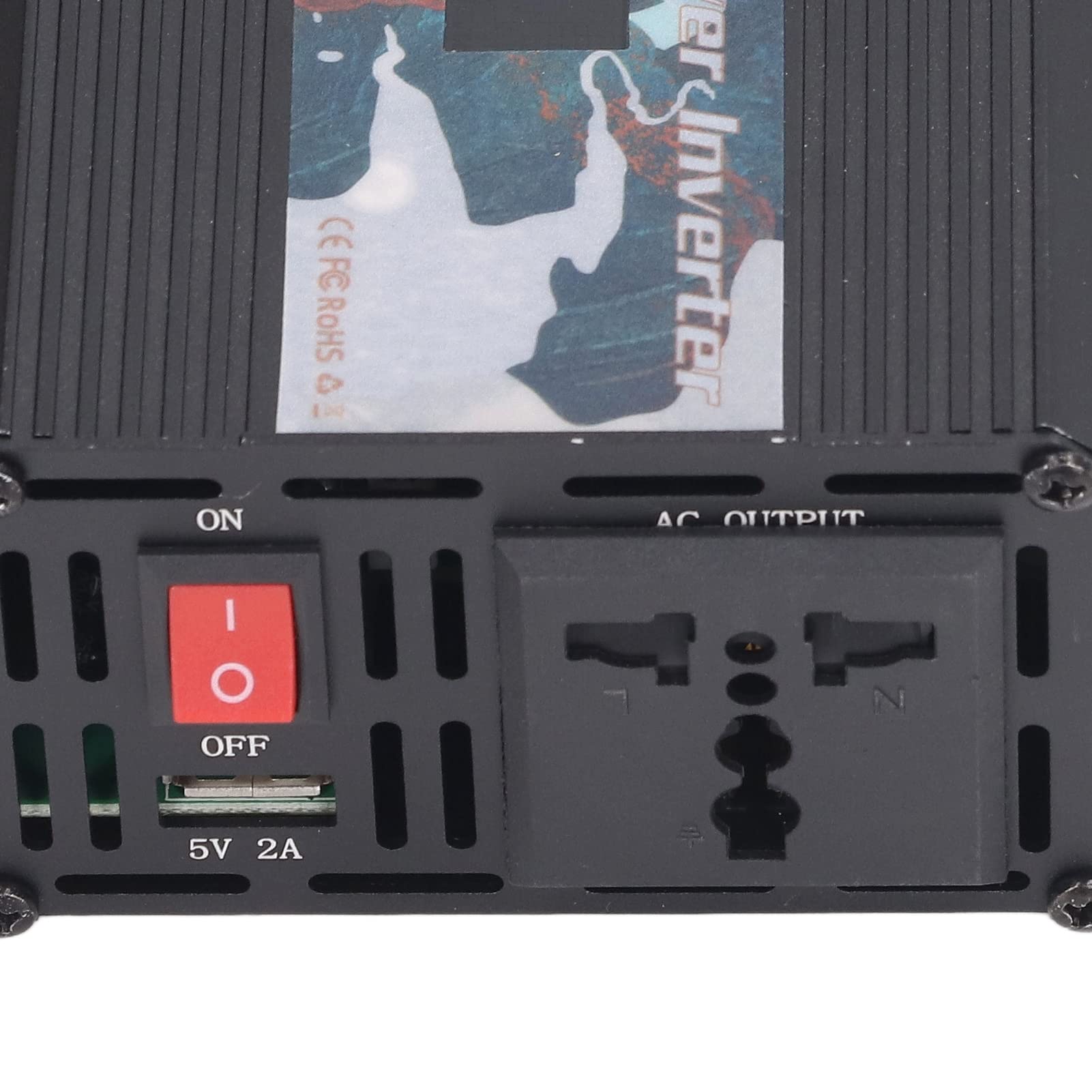 Garosa Przetwornica Napięcia Samochodu 300 W Przetwornica Sinusoidalna ze Stopu Aluminium AC 220 V 50 Hz z Wyświetlaczem LCD 2 A USB Moc Szczytowa 500 W do Podróży Samochodem Podróże Samochodowe