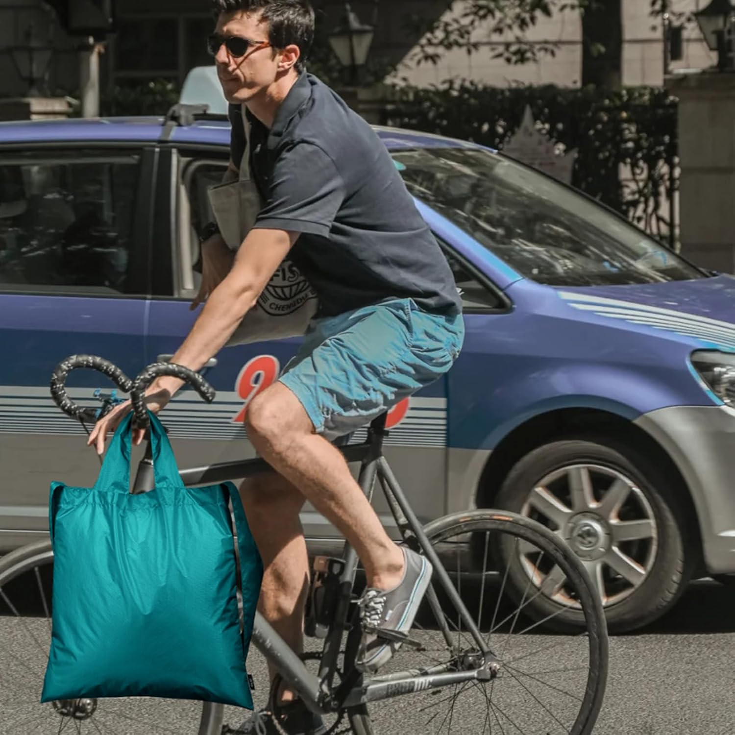 KALIDI Compact Tote Shopping bag Lightweight Foldable Tiny Reusable Grocery Shoulder Bag Crossbody - Image 3