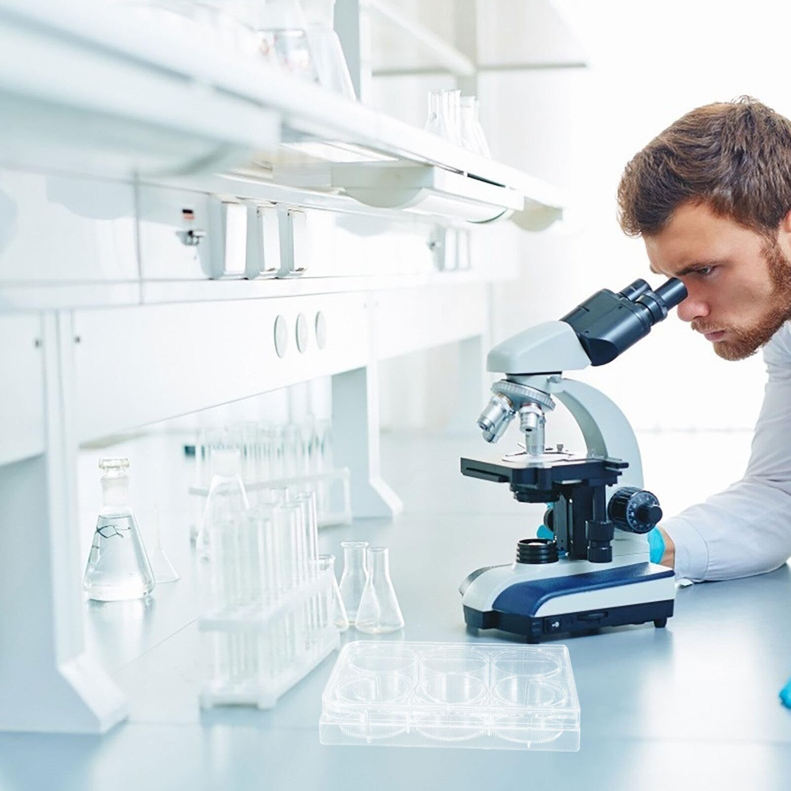 SOLUSTRE Tissue Culture Plate Lab Equipment Cell Culture Tray Lid 6- -time Use Plate