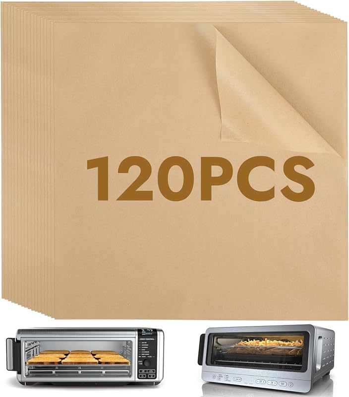 12 Inch Air Fryer Parchment Paper Liners for Ninja SP151 SP101 | 120PCS Square Disposable Air Fryer Liners Compatible with Ninja SP201 SP301, Flip Up Air Fryer Toaster Oven Combo Accessories