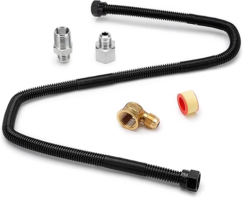 Miniatura 10 de Stanbroil Kit de conector de línea de gas flexible flexible sin silbato de 38 "x 12" para fogata y chimenea NG o LP
