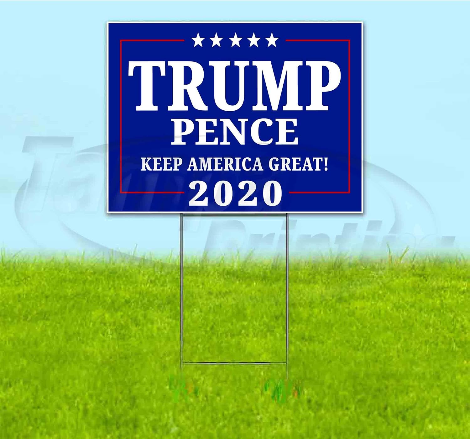 Trump Pence Keep America Great 2020 (18" X 24") Yard Sign, Quantity Discounts, Multi-Packs, Includes Metal Step Stake, Bandit Sign