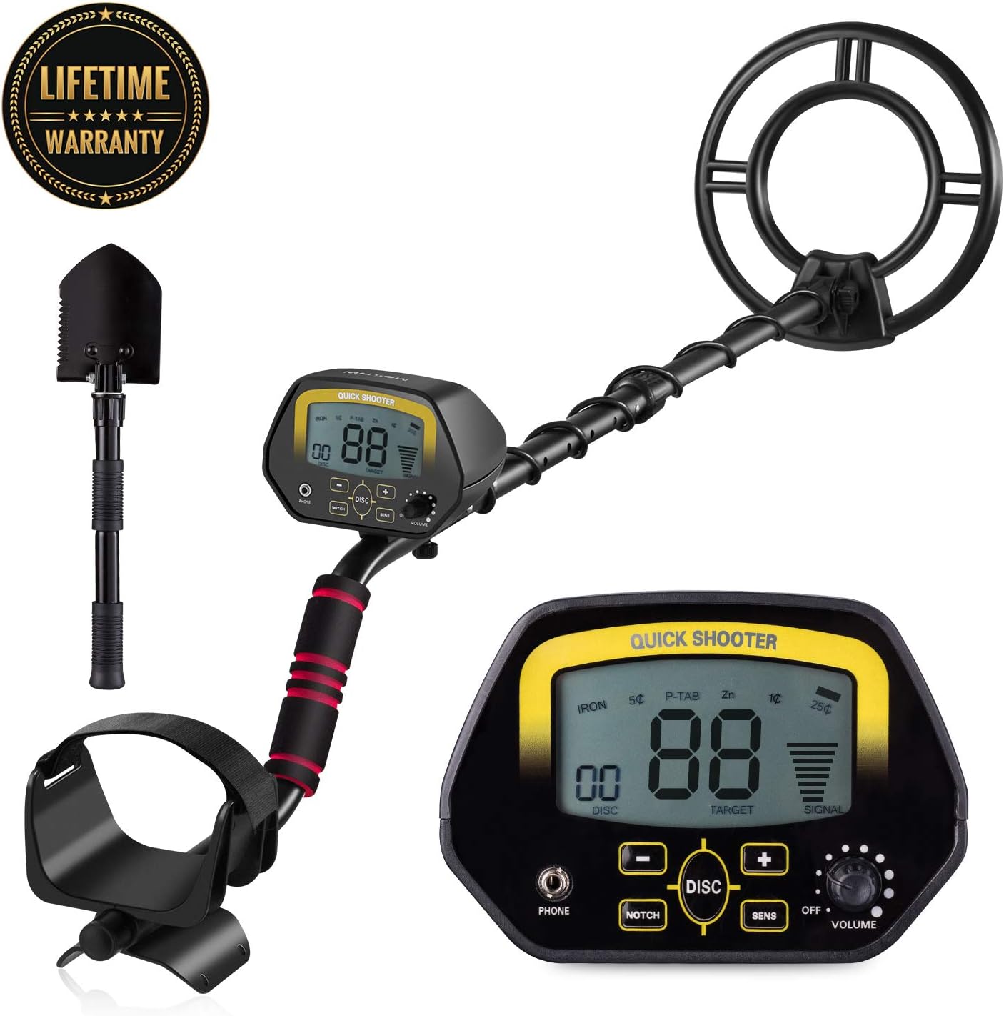 MOSTON Metal Detector for Adults High-Accuracy Metal Detector Waterproof with LCD Display Waterproof Search Coil for Underwater