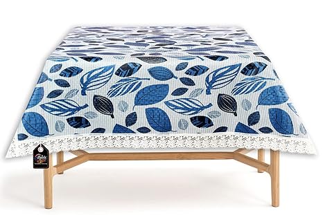 Stylista Waterproof Square Center Tea Coffee Study Table Cover,Size 40x40 inches Ditzy Pattern Grey Base(Polyvinyl Chloride, Pack of 1)