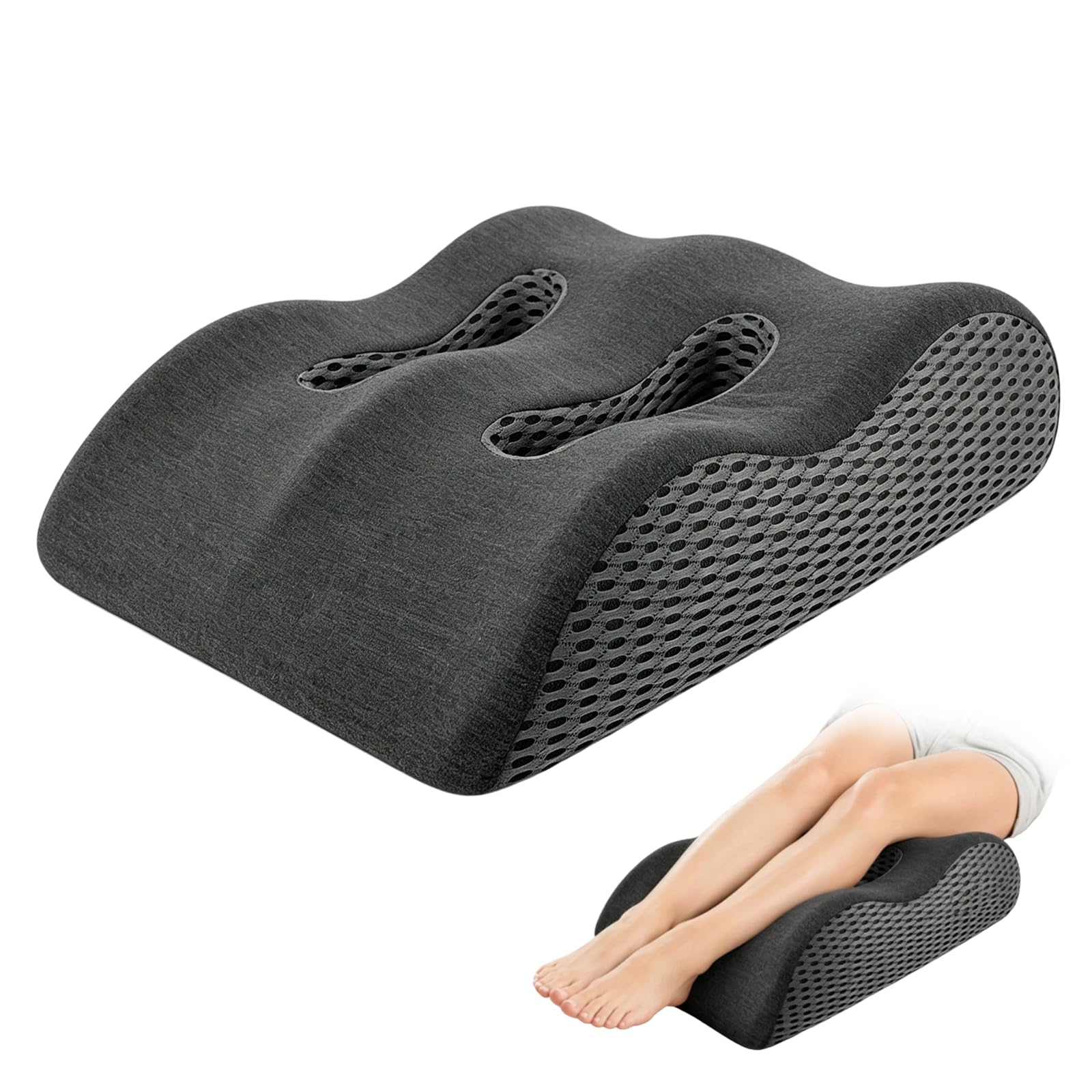Cuscino Gambe Memory Foam Ergonomico Traspirante | Memory foam ergonomico, fodera lavabile traspirante, allevia tensione muscolare, due colori per riposo e recupero