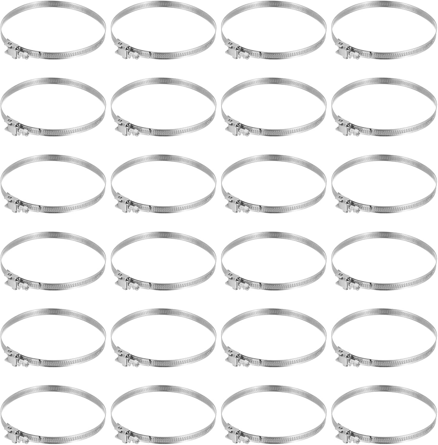 PATIKIL 4 Inch Adjustable Pipe Hose Clamp, 40 Pack Stainless Steel Air Ducting Clamp Worm Gear Drive Hose Clamps Pipe Clamp for Ventilation Duct (50mm-110mm)