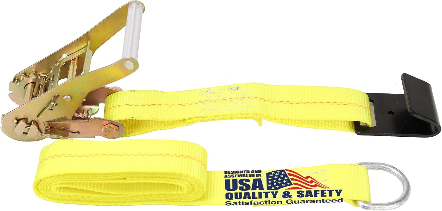 (4) Boxer DOT HD 2" x10' Tire Strap Flat Hook Tie Down w/Ratchet Car Hauler US Made