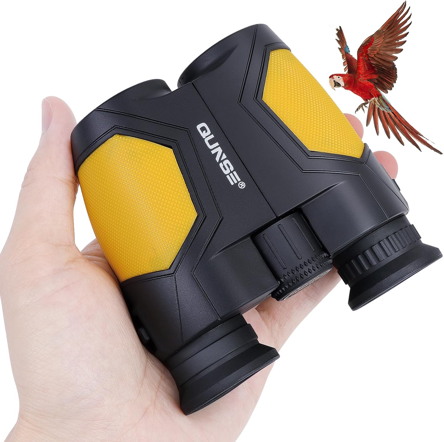 QUNSE 12x25 Compact Binoculars for Adults Kids,BAK4 FMC Low Light Night Vision Bird Watching
