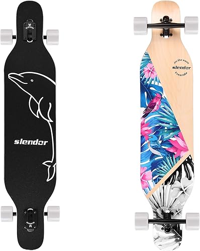 Slendor - patineta longboard de madera de arce (42.0in), para freestyle, curvatura cóncava
