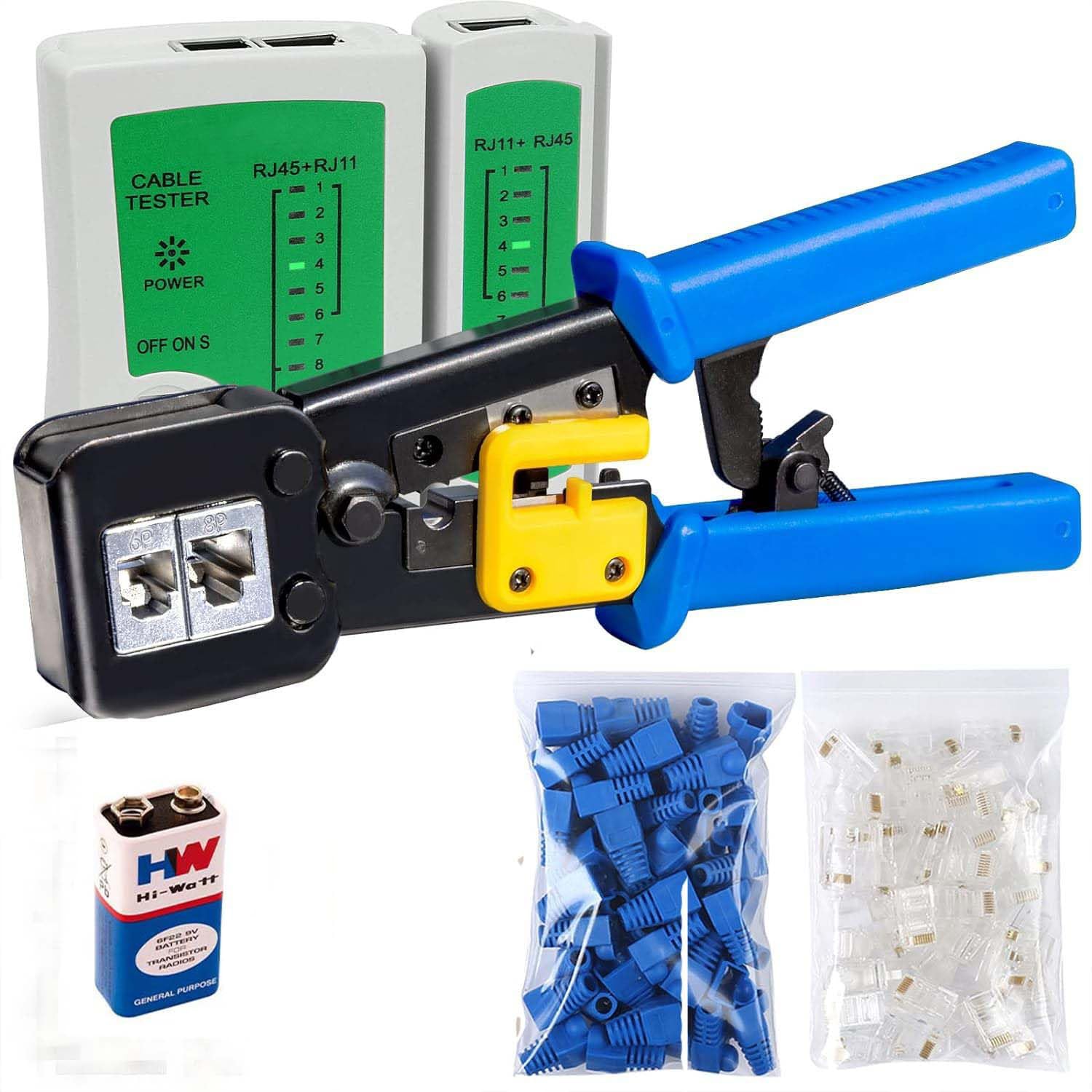 Civon RJ45 Crimp Tool Pass Through Kit Rj45Connectors Cable Tester for Pass Through and Legacy Connectors 6P 8P Multi-Function Cable Cutter Cat5e Cat6 Crimping tool (25 Rj45 Connectors & Boot Cover) (B0CMXZM1VF) Amazon Price History, Amazon Price Tracker