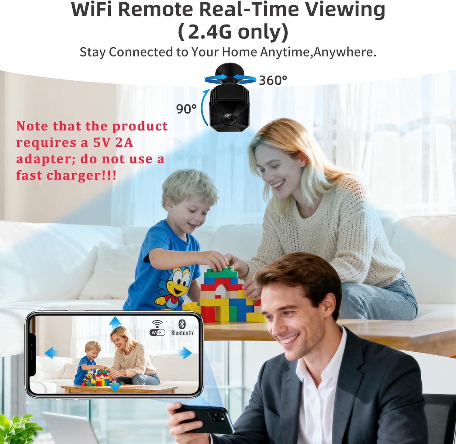 2025 New Upgraded Spy Camera Hidden Camera, WiFi Mini Wireless Small Nanny Cam Real 1080P with Night Vision for Indoor Security, Tiny Secret Camaras Espias Ocultas for Baby/Pet with APP Remote Viewing