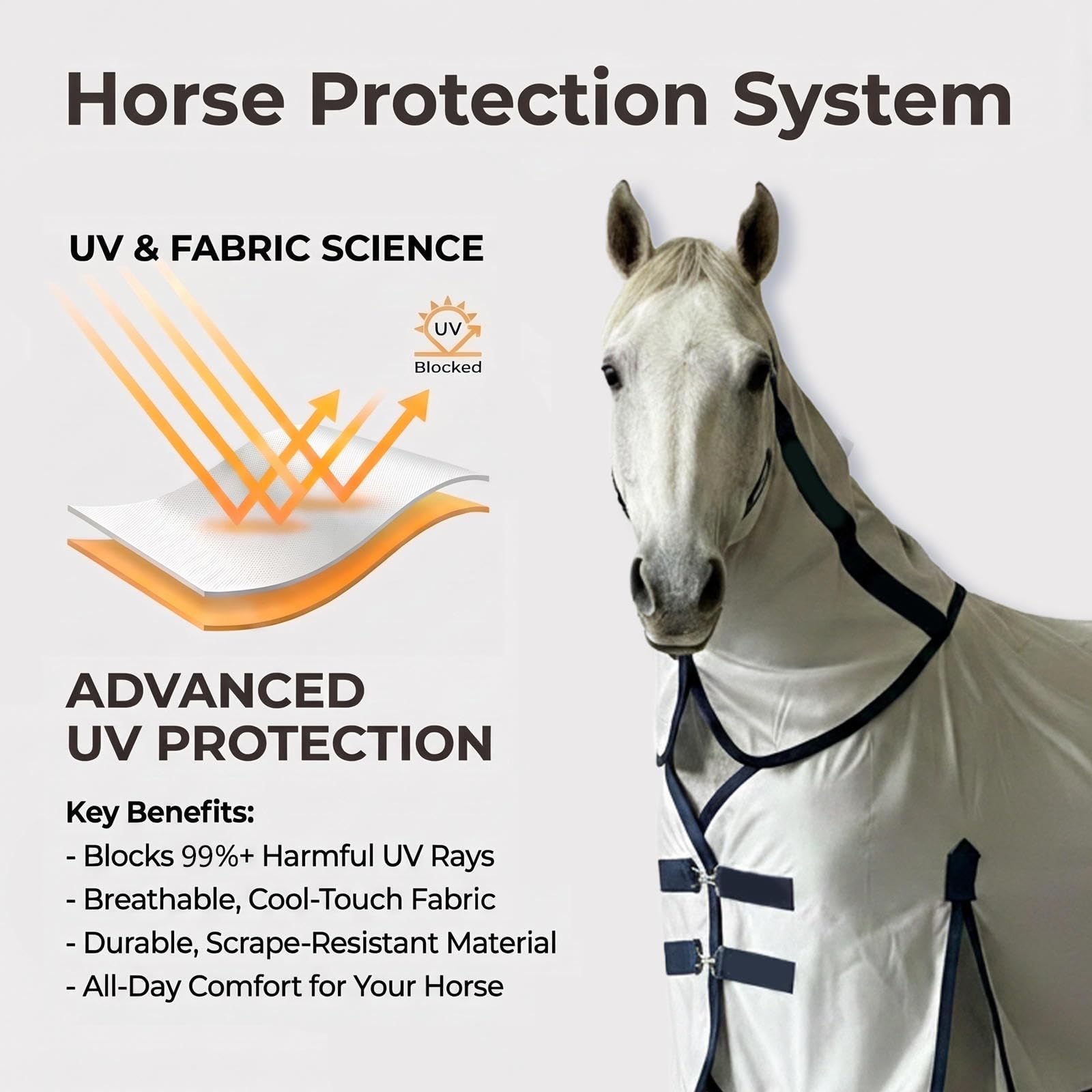 Sábanas para caballos, funda de transporte transpirable, protección contra insectos, tela ligera y duradera para mayor comodidad y seguridad