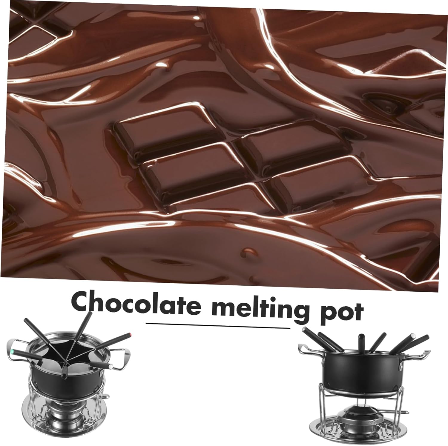 PRETYZOOM 1set Chocolate Melting Pot Stainless Steel Ice Cream Heating Furnace for Cheese Candy and Chocolate Melting Non-stick Diy Baking Tool for Home and Parties