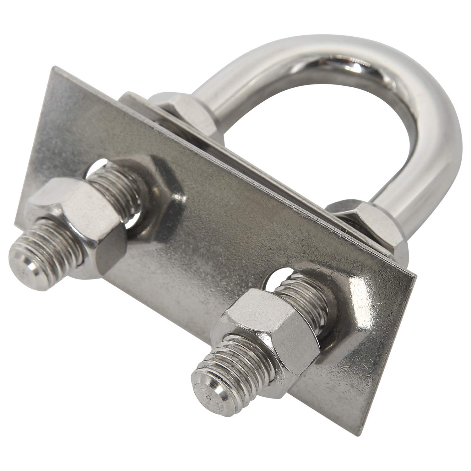 NovelBee 2-Pack of Stainless Steel Bow Stern Eye Tie Down U Bolt with Nuts and Washers,Stock Dia.1/2" (Length:3-3/4")