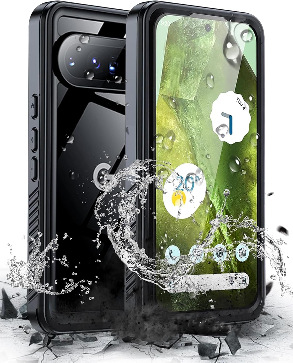 Hualele Pixel 9 Pro Waterproof Case Builtin Screen