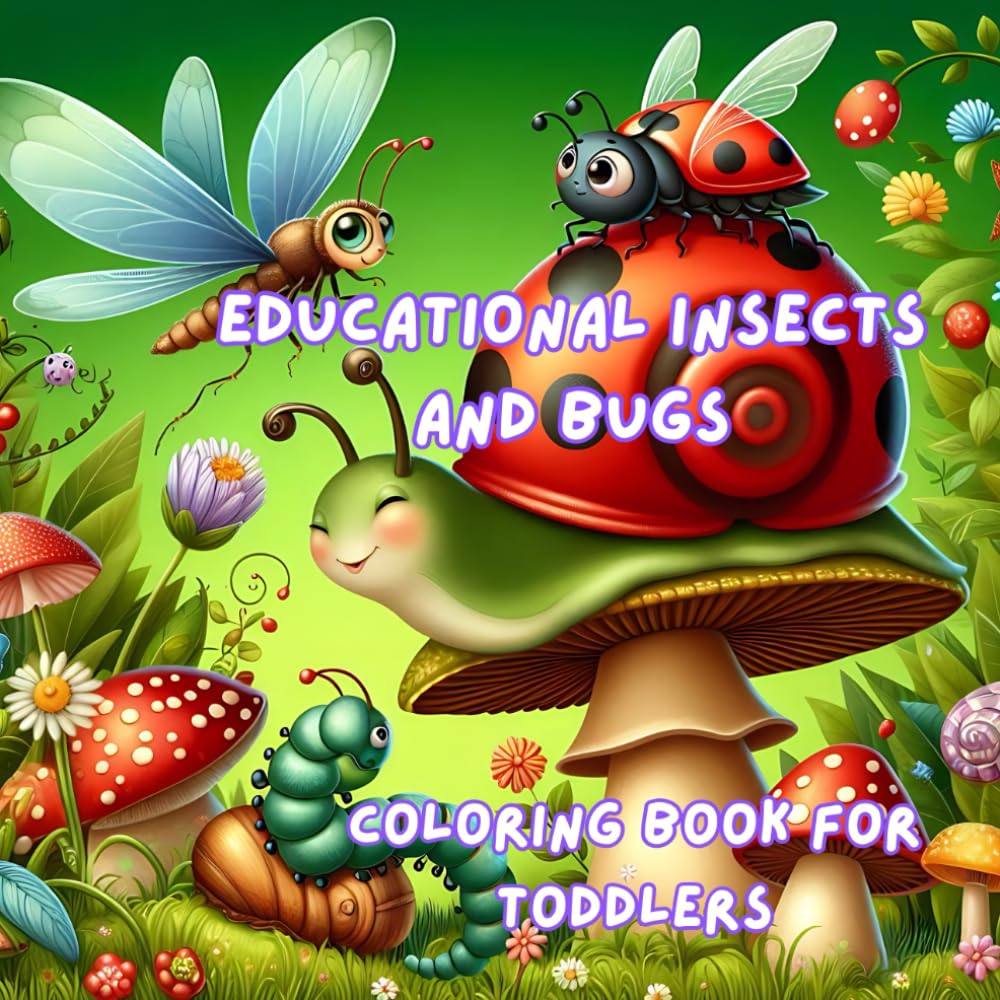 Educational Insects and Bugs Coloring Book for Toddlers: Big and Simple Illustrations