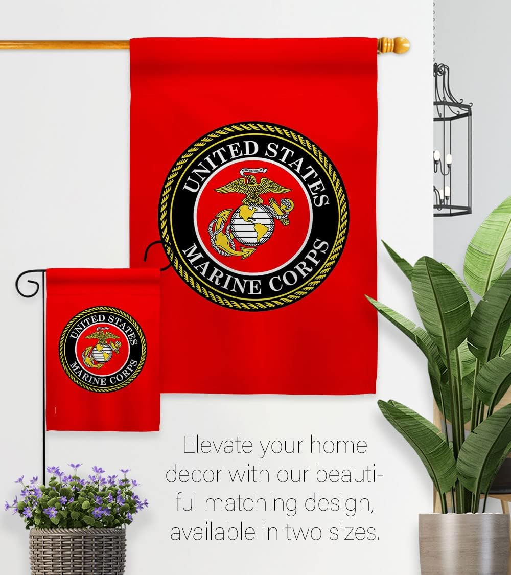 US MILITARY Patriotic United State Marine Corps USMC Semper Double-Sided Lawn Decoration Gift House Garden Yard Banner Fi Flag American Veteran, 28 x 40 Made in USA