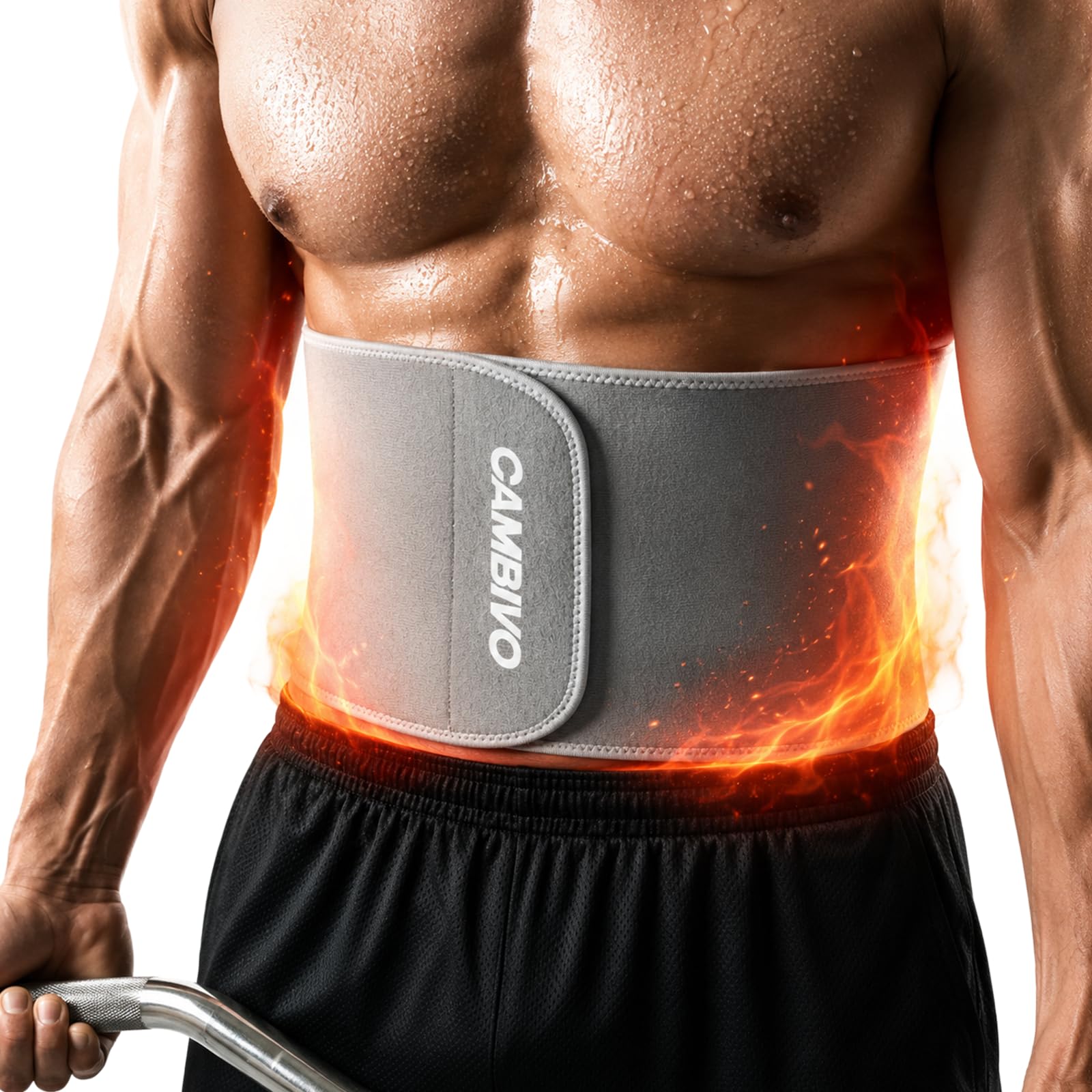 CAMBIVO Waist Trainer Sweat Belt, Heat-Retaining Wrap for Men and Women