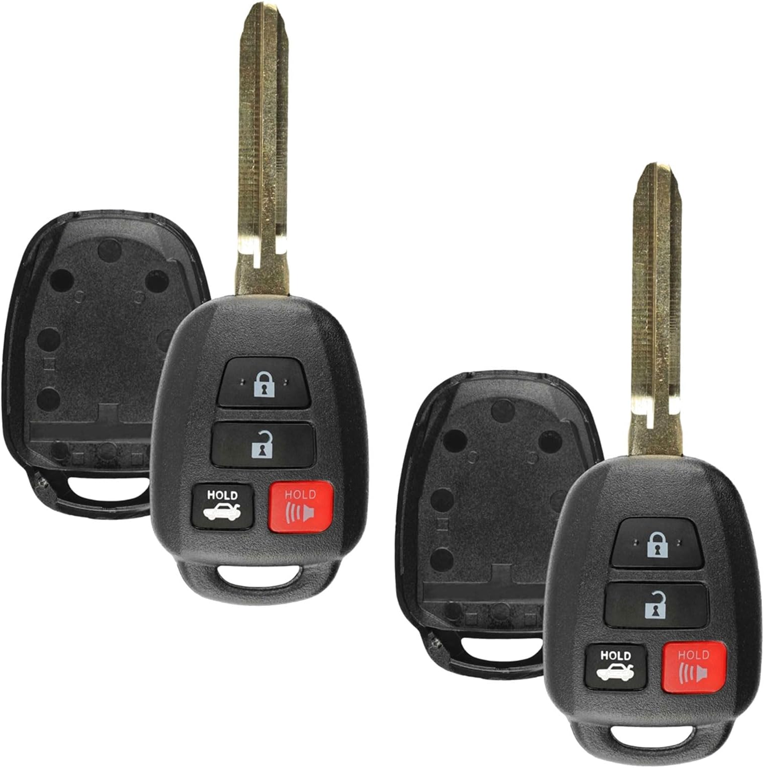 KeylessOption Keyless Entry Remote Uncut Car Blank Key Blade Case Fob Shell for Toyota Camry Scion HYQ12BDM