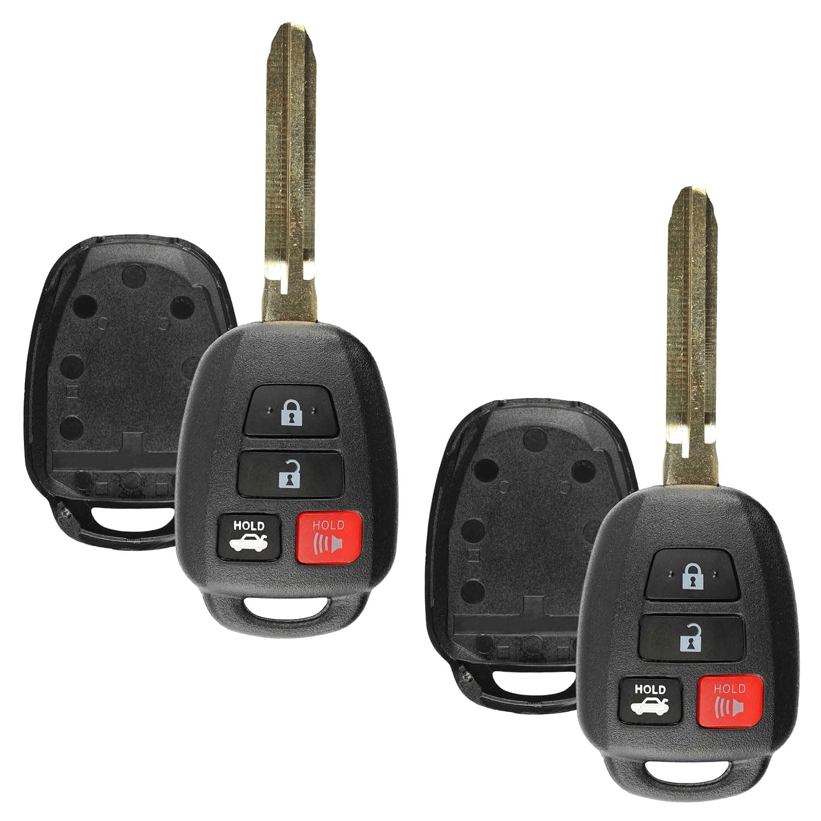 KeylessOption Keyless Entry Remote Uncut Car Blank Key Blade Case Fob Shell for Toyota Camry Scion HYQ12BDM