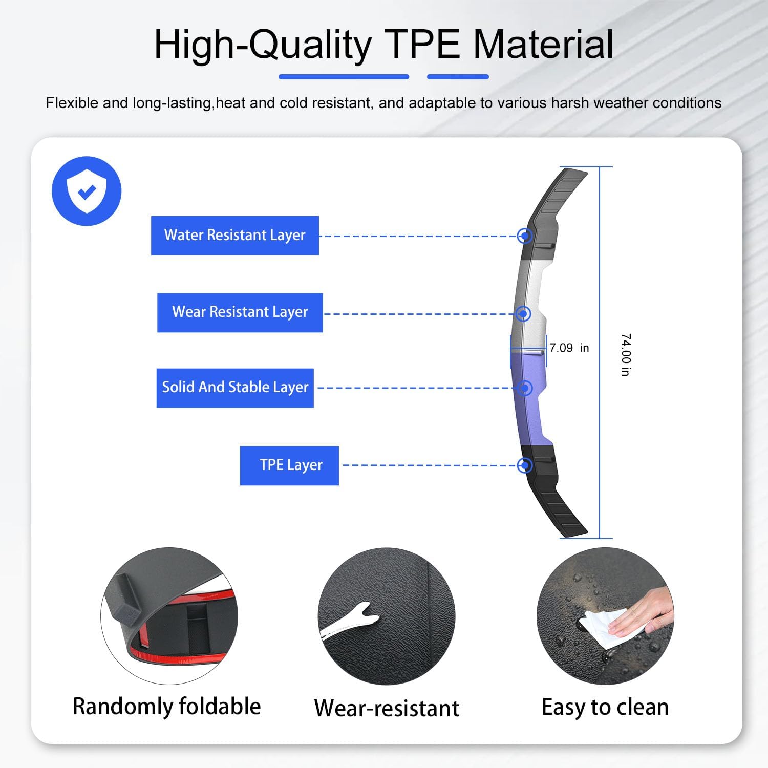 Hood Deflector Compatible with 2019-2026 Chevy Silverado 1500 Hood Protector TPE Hood Shield Replacement for 2019-2026 Chevy Silverado Accessories