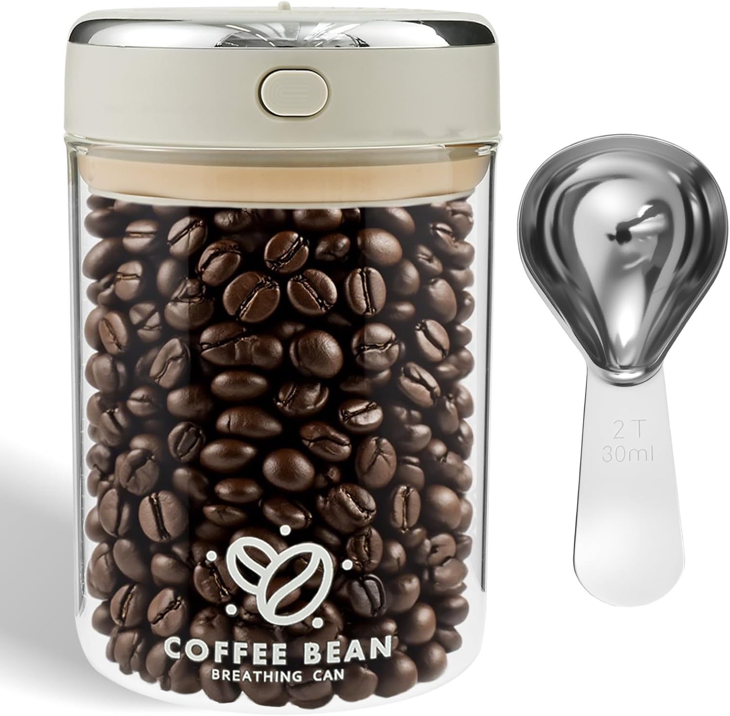 Frasco Hermético para Café PHWRECZ 1100ml con Tapa y Cuchara