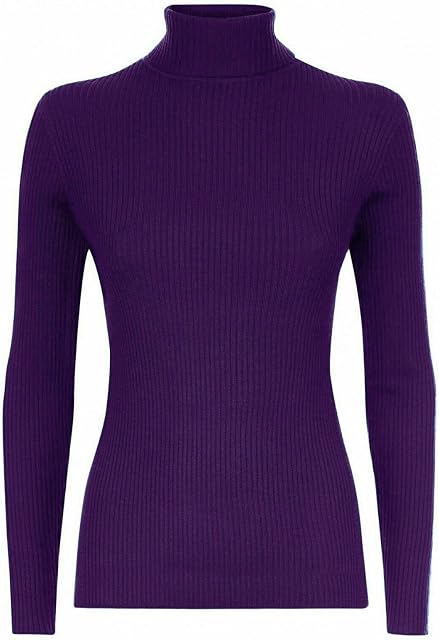 Prettymake Kids Polo Neck Ribbed Top Girls Boys Plain Long Sleeve Turtle Roll Neck Winter Casual Wear Jumper T Shirt (7-13)