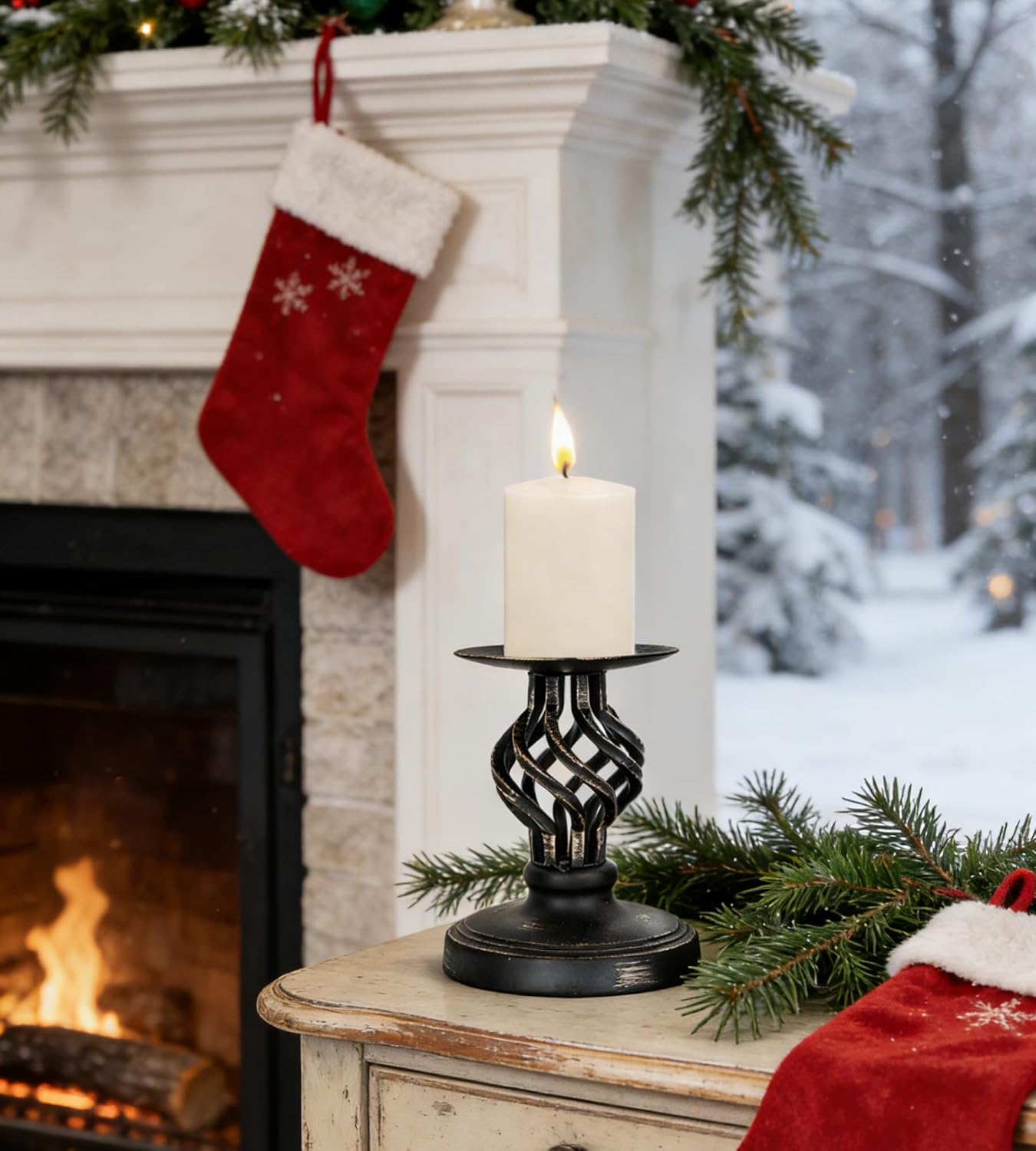 Candlestick Holders - Candle Holders Decorative LHQOO Metal Vintage Candle Holder with Non-Slip Base, Available for Home Decor, Wedding, Dinning, Party, Anniversary (Small Size) - Image 6