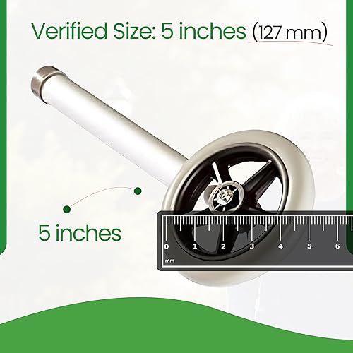 Miniatura 2 de Healthline Trading - Kit de repuesto de ruedas de 5 pulgadas, kit de ruedas de repuesto universal para caminantes con par de deslizadores de esquí